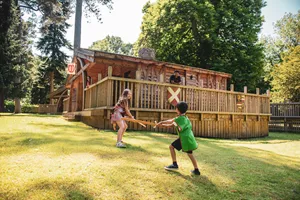 Lodge side view - children playing